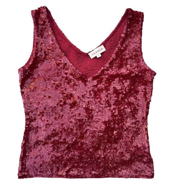 P.A.R.O.S.H Vintage Red Sequins 90’s Tank Top Size S. - Picture 3 of 5